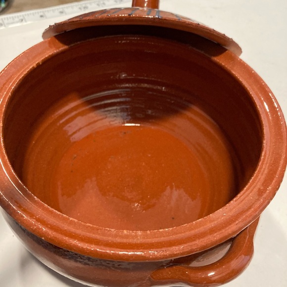 Holiday ART POTTERY COVERED CASSEROLE Terra Cotta Bean Pot SPAIN Perfect … - Picture 11 of 14